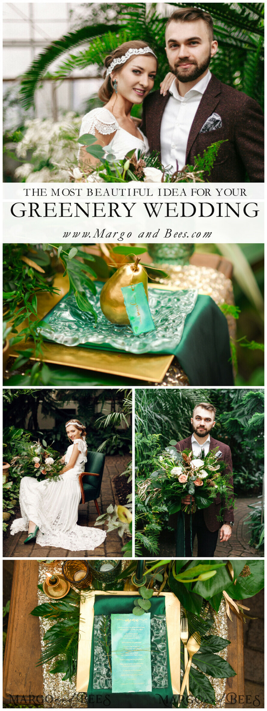 MENÜ & PROGRAMME  
 Glitzer/ Luxus Premium Minimalistisches Aquarell Hochzeitsmenü, Einfach elegante grüne Menükarten mit goldener Schnur, Romantisches Dinner-Menü mit gezacktem Rand für eine grüne Hochzeit, Einzigartige Schreibwaren