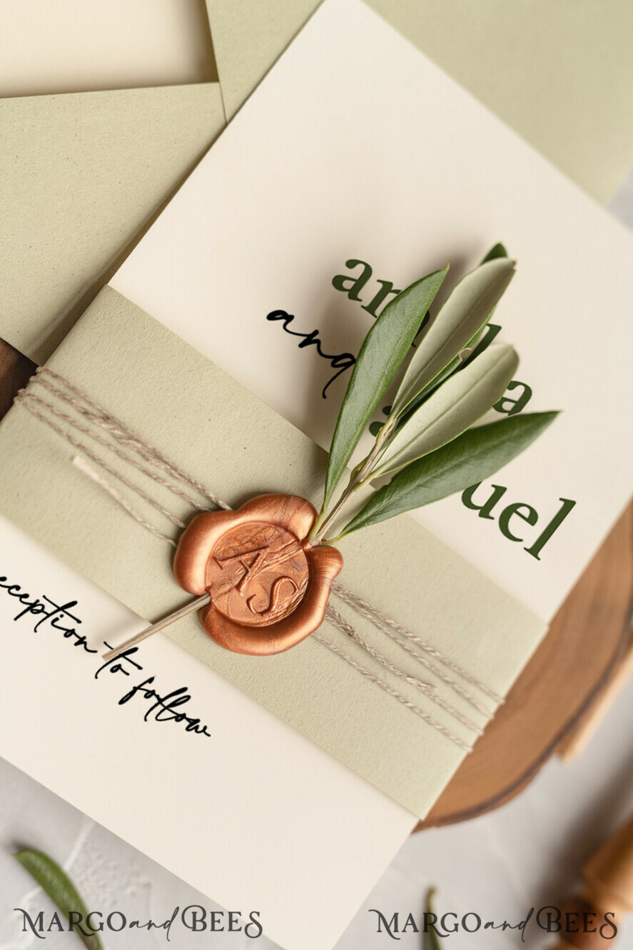 HOCHZEITS EINLADUNGEN Moderne Einladungen Florale Karten Handgemachte Hochzeits Einladung, Oliven Toskana Hochzeits Einladungen, Griechische Reise Hochzeits Stationery, Natürliche Oliven Luxus Hochzeits Einladungen