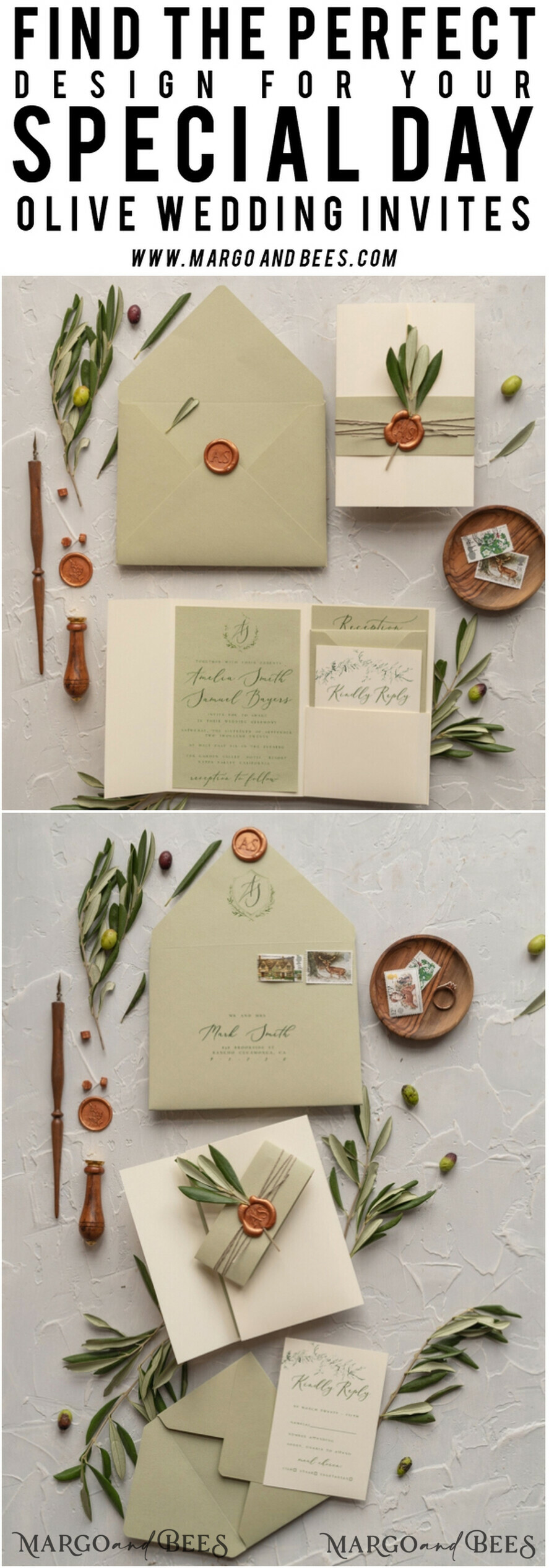 HOCHZEITS EINLADUNGEN Moderne Einladungen Florale Karten Oliven Toskana Hochzeitskarten, Elegante einfache Hochzeitseinladung Suite • Griechische Reise Hochzeitsstationery • Natürliche Oliven Luxus Hochzeitskarten