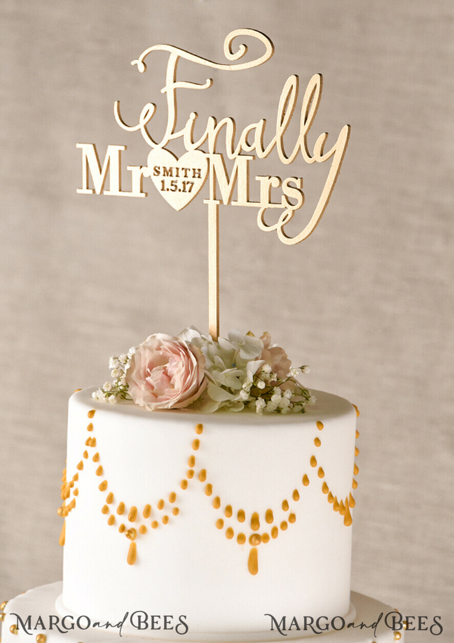 TORTENDEKORATION  
 Gold
 Topper, eleganter Kuchentopper