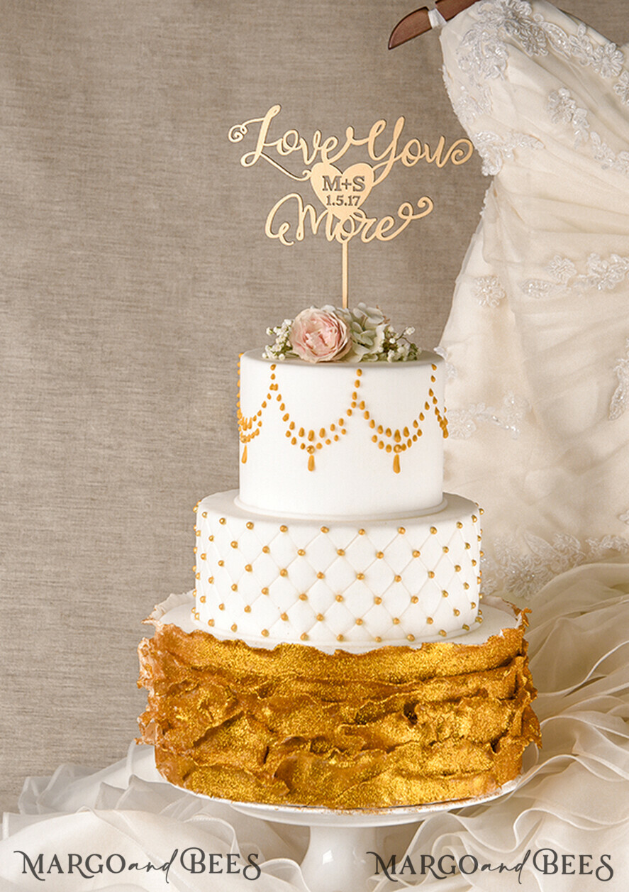 TORTENDEKORATION  
 Gold
 Topper, eleganter Kuchen-Topper
