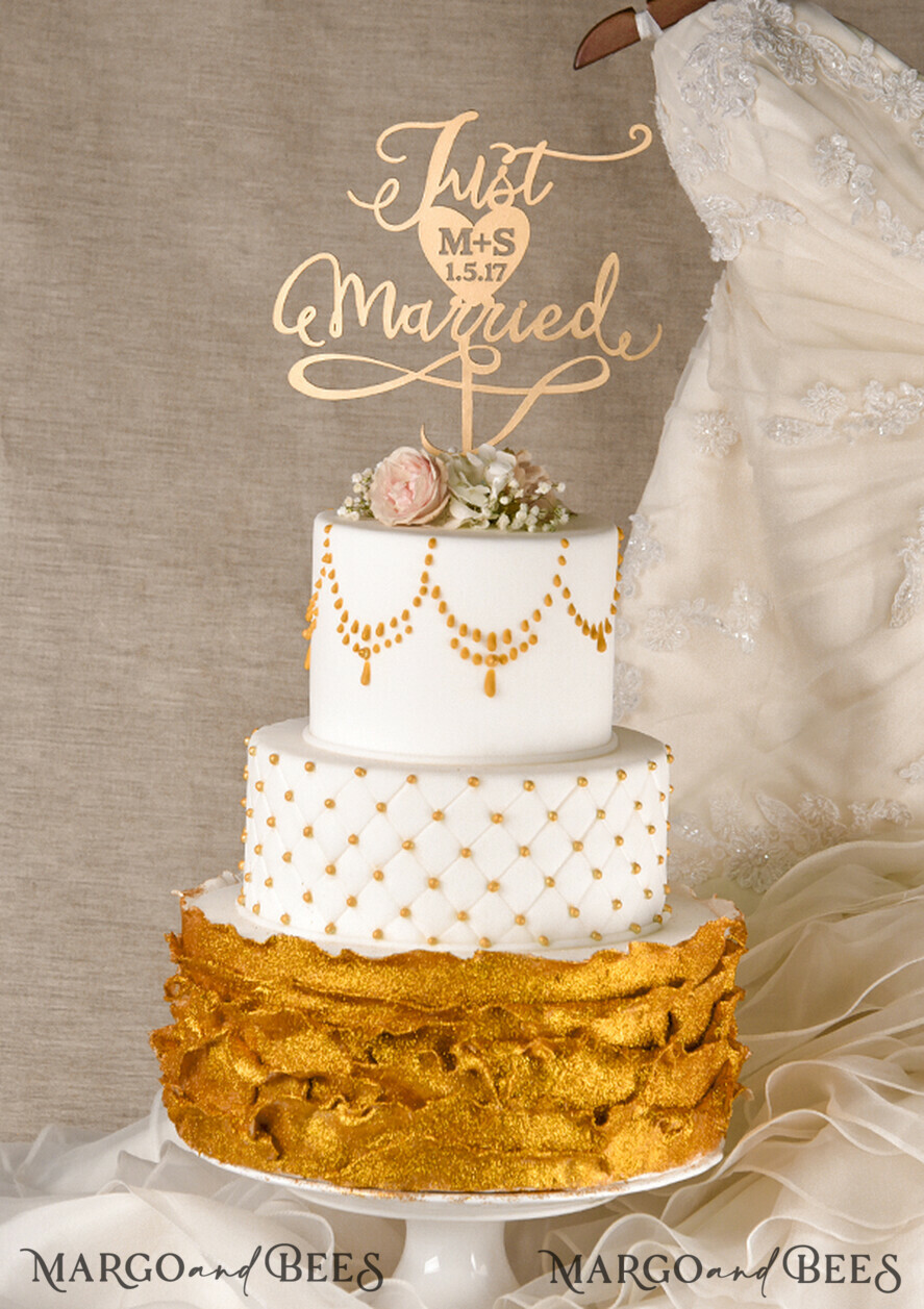 TORTENDEKORATION  
 Gold
 Topper, eleganter Kuchen-Topper