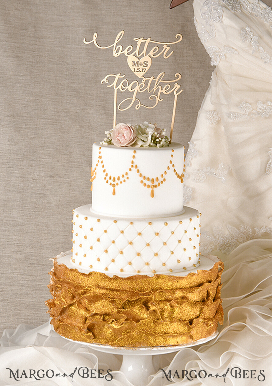 TORTENDEKORATION  
 Gold
 Hochzeitstortenfigur, elegante Tortenfigur