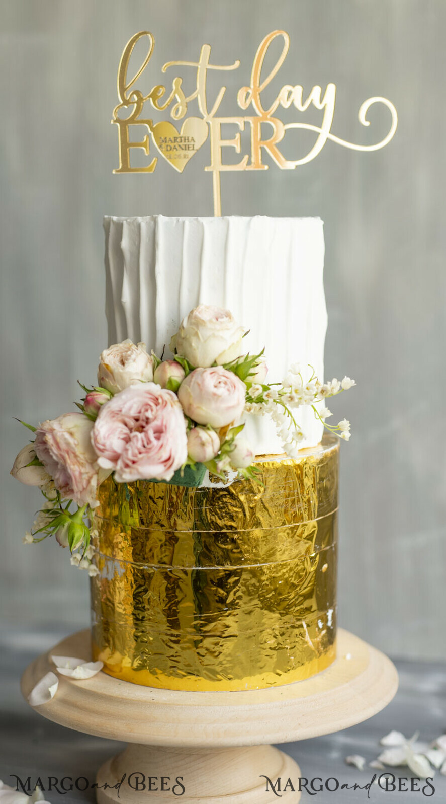 TORTENDEKORATION  
 Gold
 Topper, eleganter Tortentopper
