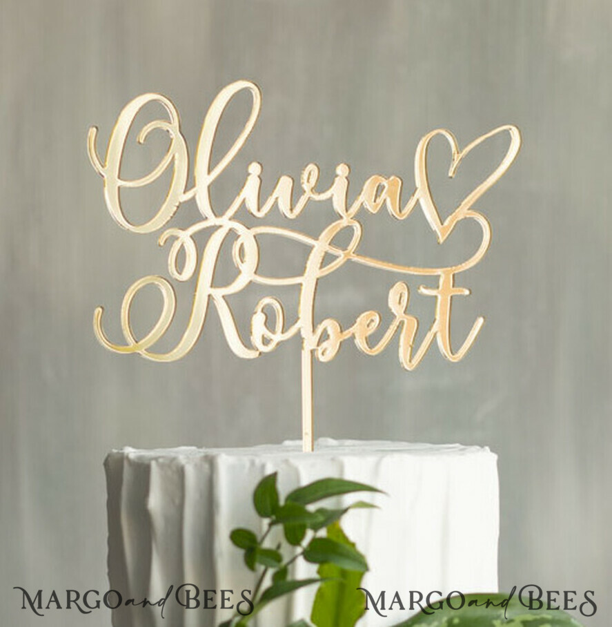 TORTENDEKORATION  
 Gold
 Topper, eleganter Kuchentopper
