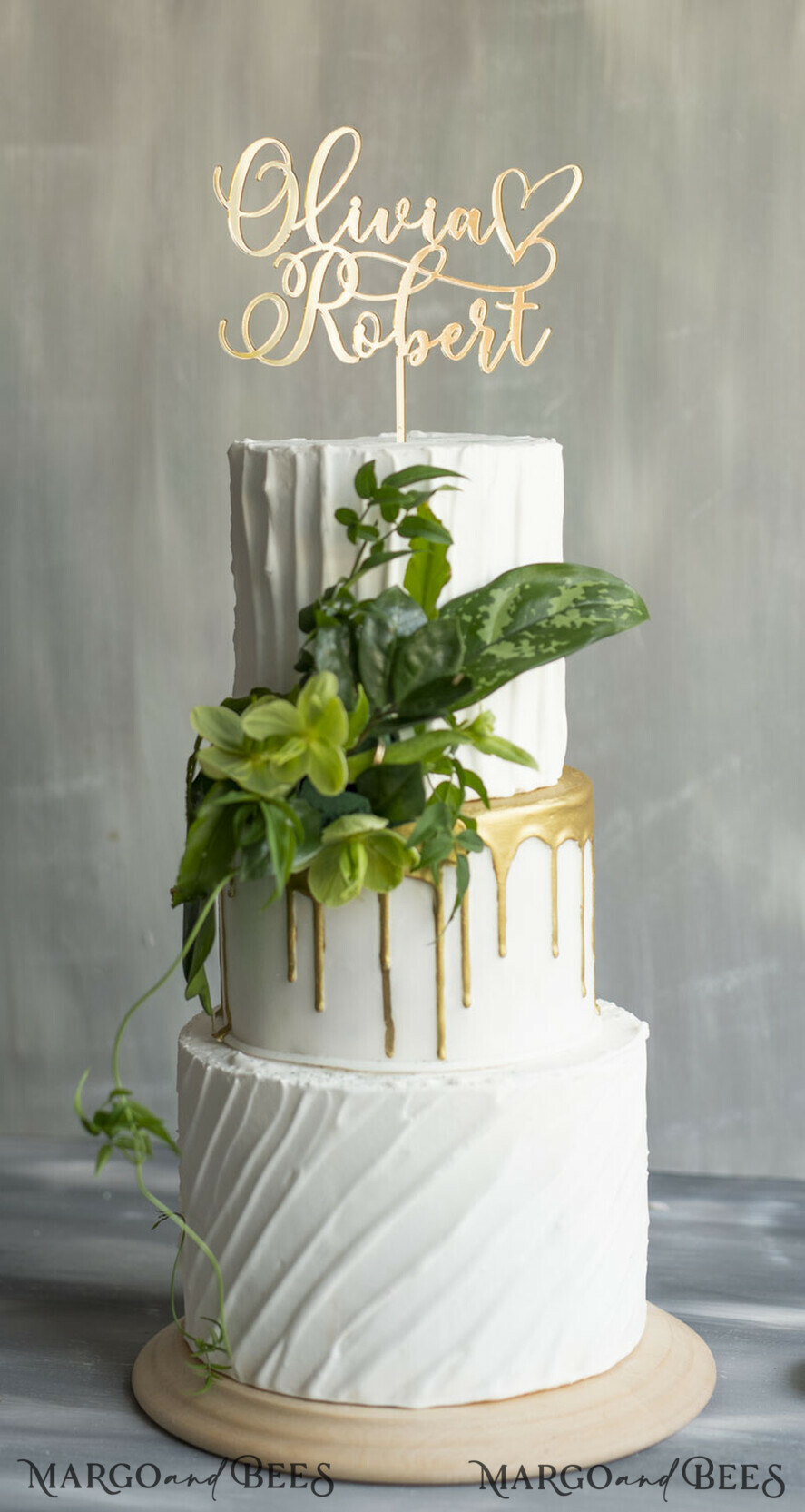 TORTENDEKORATION  
 Gold
 Topper, eleganter Kuchentopper