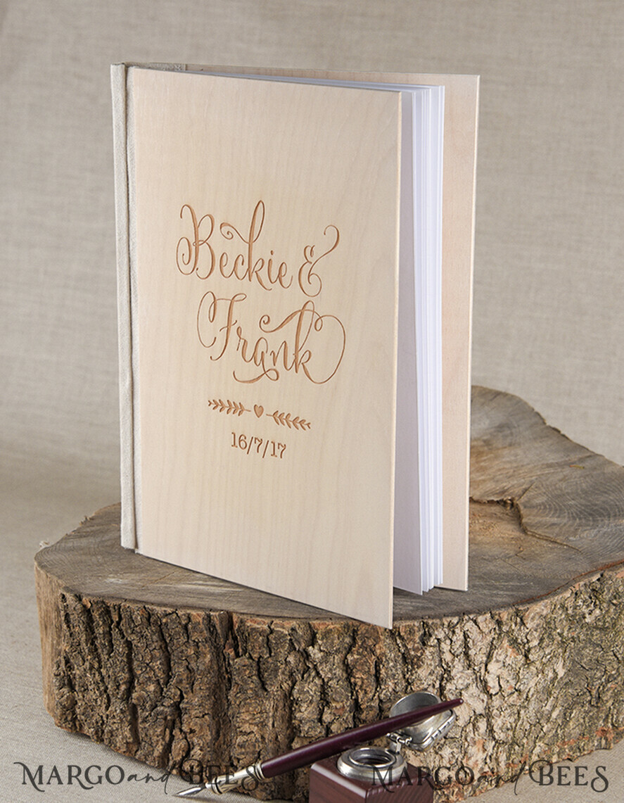 HOCHZEITS-GÄSTEBÜCHER Rustikales Holzgraviertes Fotoalbum Holz Hochzeitsalbum Boho Fotokabine Buch