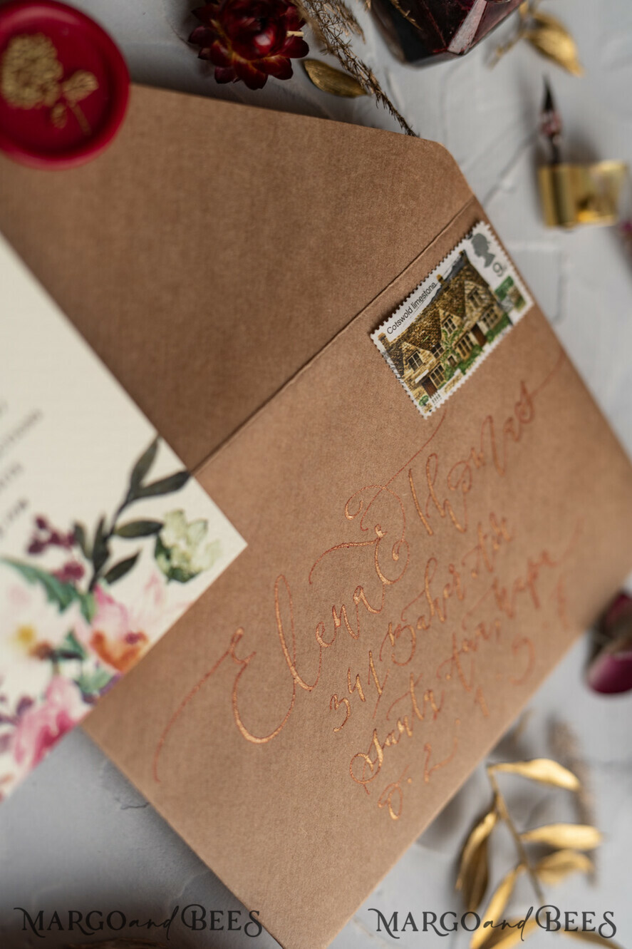 HOCHZEITS EINLADUNGEN moderne Kalligraphie / feine Kunst luxuriöse elegante Einladungen