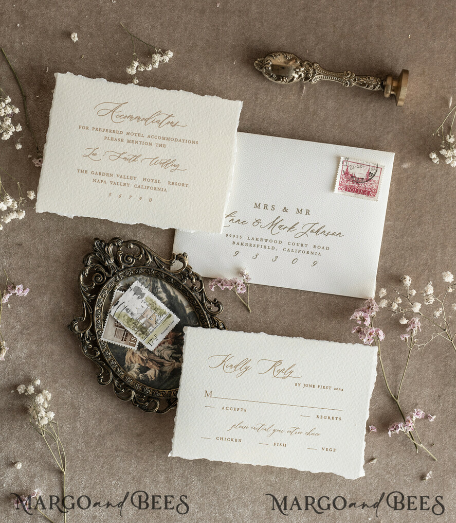 HOCHZEITS EINLADUNGEN moderne Kalligraphie / feine Kunst Beige Gold Hochzeits Einladung, Florale Hochzeits Einladung, Feine Kunst Vintage Florale Einladung Suite, Kranz Hochzeits Einladung Suite, Zerrissene Kante Einladungen