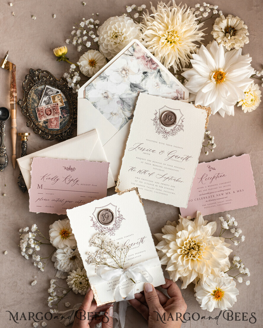 HOCHZEITS EINLADUNGEN moderne Kalligraphie / feine Kunst Fine Art Blush Hochzeitsinvitation, Echte Baby Atem Blumige Hochzeitsinvitation, Französische Provence Einladungssuite, Gypsophila Hochzeitsinvitation Suite, Zierte Kante Einladungen, Zerrissene Kante Hochzeitsinvitationen gold, Fine Art Hochzeitsinvitation Suite