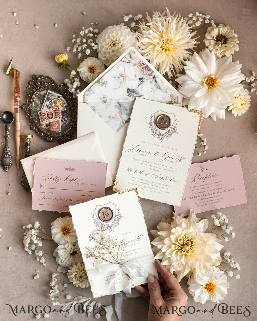 HOCHZEITS EINLADUNGEN moderne Kalligraphie / feine Kunst Fine Art Blush Hochzeitsinvitation, Echte Baby Atem Blumige Hochzeitsinvitation, Französische Provence Einladungssuite, Gypsophila Hochzeitsinvitation Suite, Zierte Kante Einladungen, Zerrissene Kante Hochzeitsinvitationen gold, Fine Art Hochzeitsinvitation Suite