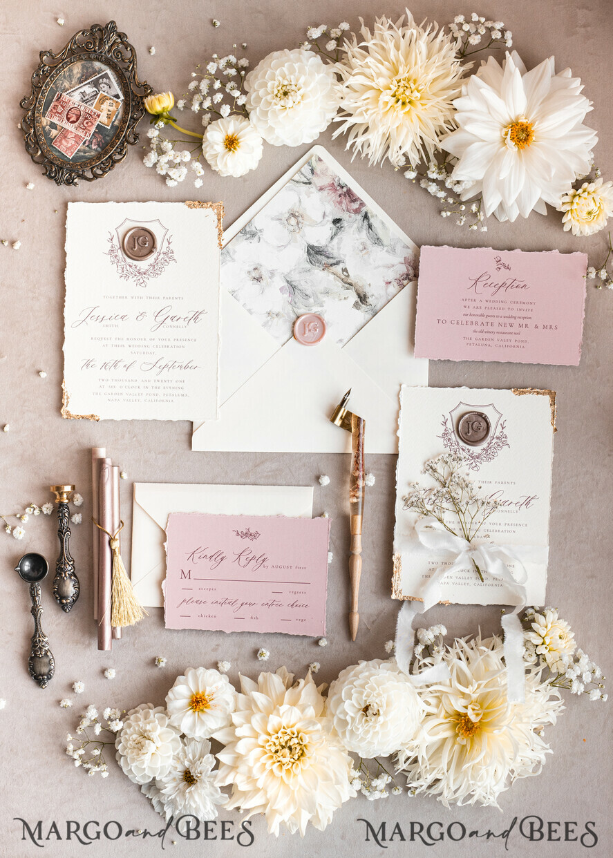 HOCHZEITS EINLADUNGEN moderne Kalligraphie / feine Kunst Fine Art Blush Hochzeitsinvitation, Echte Baby Atem Blumige Hochzeitsinvitation, Französische Provence Einladungssuite, Gypsophila Hochzeitsinvitation Suite, Zierte Kante Einladungen, Zerrissene Kante Hochzeitsinvitationen gold, Fine Art Hochzeitsinvitation Suite