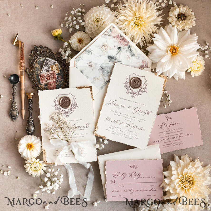 HOCHZEITS EINLADUNGEN moderne Kalligraphie / feine Kunst Fine Art Blush Hochzeitsinvitation, Echte Baby Atem Blumige Hochzeitsinvitation, Französische Provence Einladungssuite, Gypsophila Hochzeitsinvitation Suite, Zierte Kante Einladungen, Zerrissene Kante Hochzeitsinvitationen gold, Fine Art Hochzeitsinvitation Suite