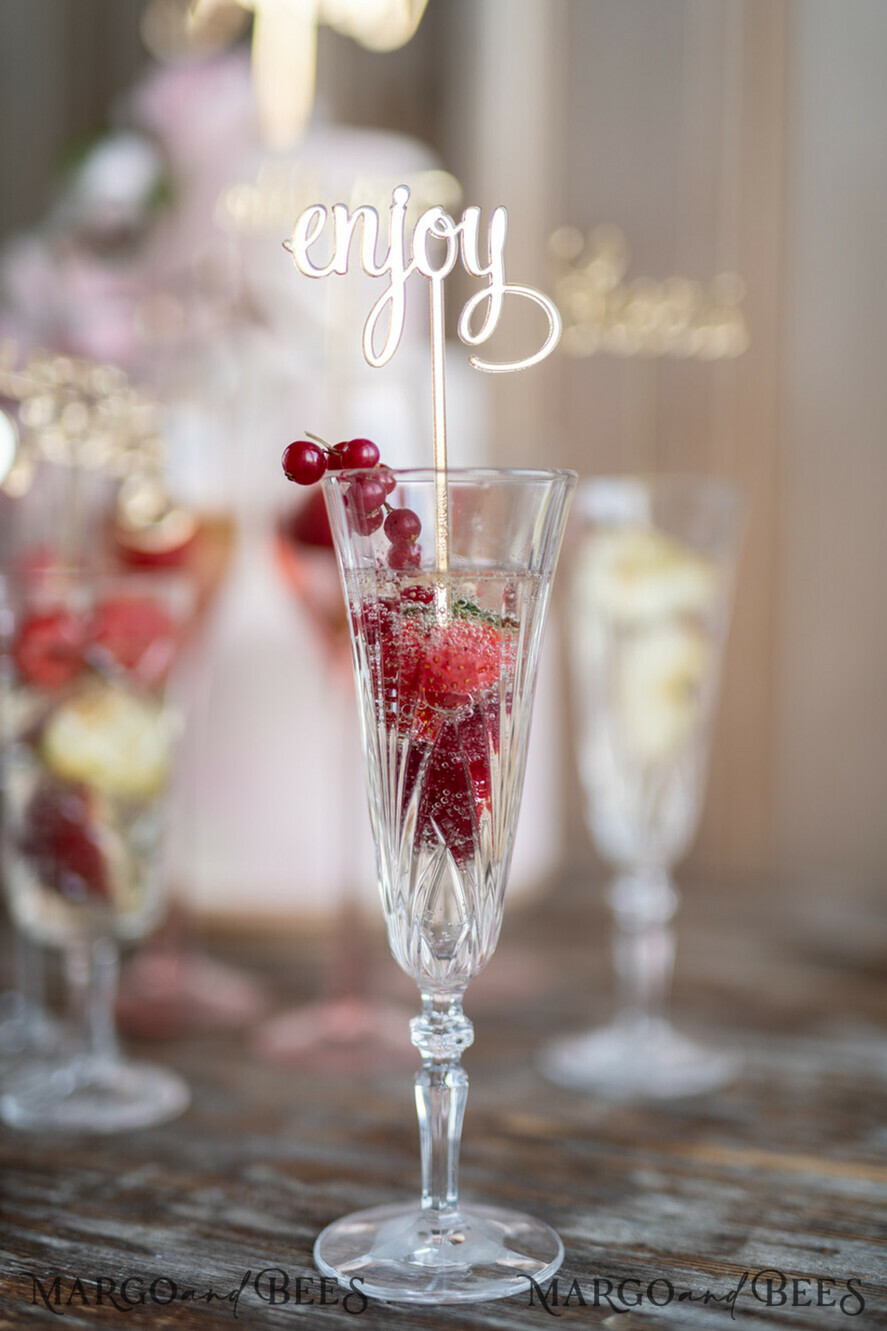 TORTENDEKORATION  
 Drink Toppers Hochzeitstorte Topper, Getränketopper