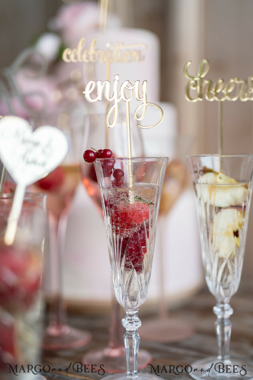 TORTENDEKORATION  
 Drink Toppers Hochzeitstorte Topper, Getränketopper