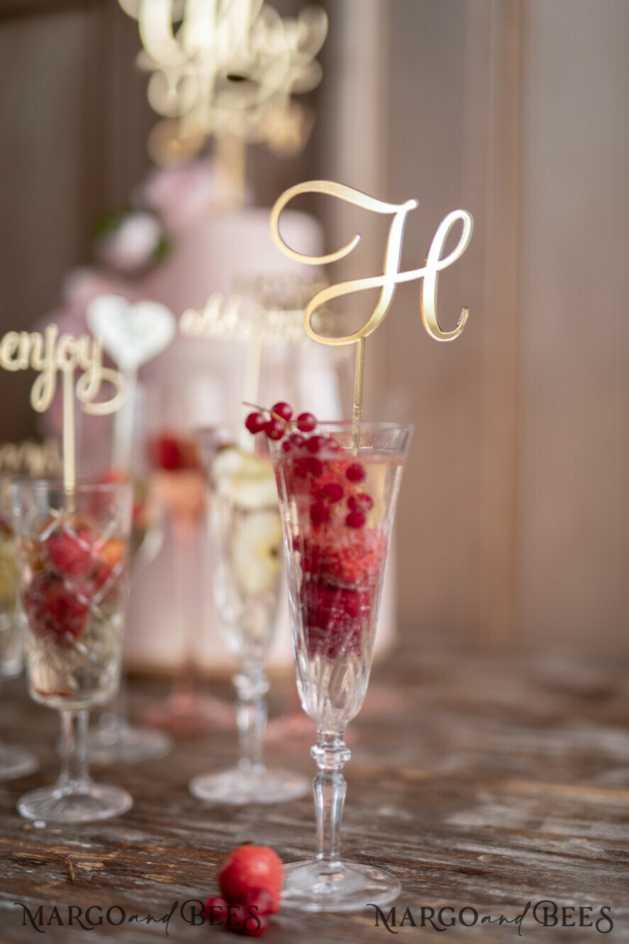 TORTENDEKORATION  
 Drink Toppers Hochzeitstortenfigur, Getränkeklabels