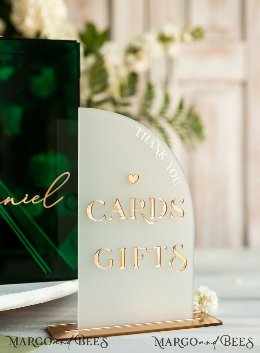KARTONBOXEN  
 Acrylkartenbox Elegante smaragdgrüne Hochzeitsset Acryl-Kartenbox mit Schloss und Schild für Karten & Geschenke, personalisierte Hochzeitskartenbox, Acryl-Hochzeitskartenbox mit Deckel in Grün.