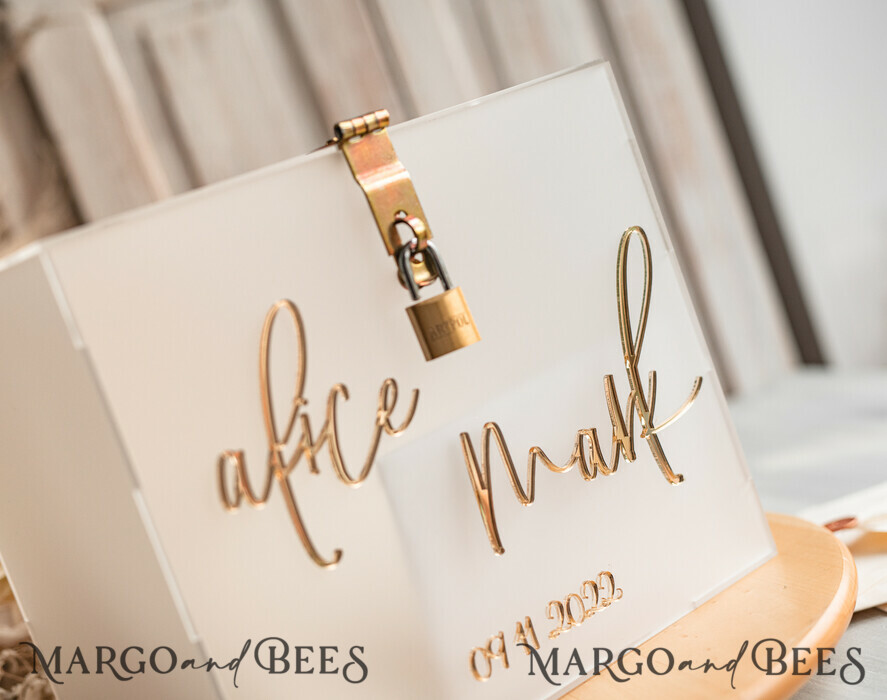 KARTONBOXEN  
 Acrylkartenbox Elegantes gefrorenes Hochzeitsset aus Acryl-Kartenbox mit Schloss und Signierkarten & Geschenken, personalisierte Hochzeitskartenbox, klare Kartenbox, Hochzeitskartenbox mit Deckel, Hochzeitsgeldbox, Hochzeitskartenhalter.