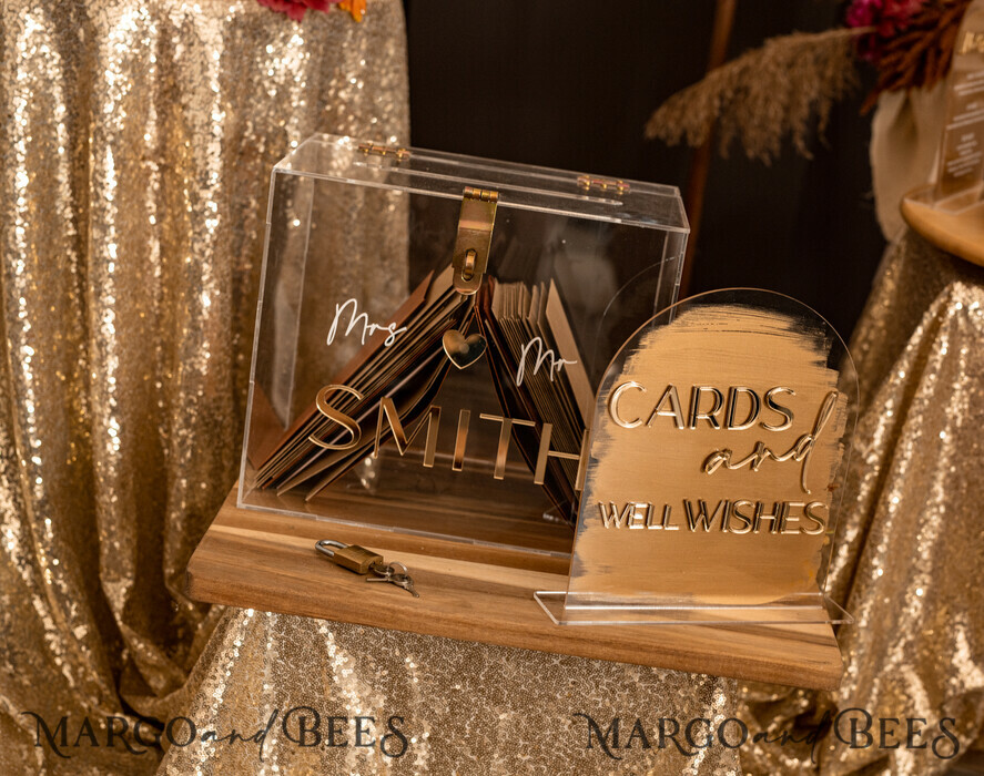 KARTONBOXEN  
 Acrylkartenbox Elegantes klares Hochzeitsset, Acrylkartenbox mit Schloss und Signierkarten & Geschenken, personalisierte Hochzeitskartenbox, klare Kartenbox, Hochzeitskartenbox mit Deckel, Hochzeitsgeldbox, Hochzeitskartenhalter