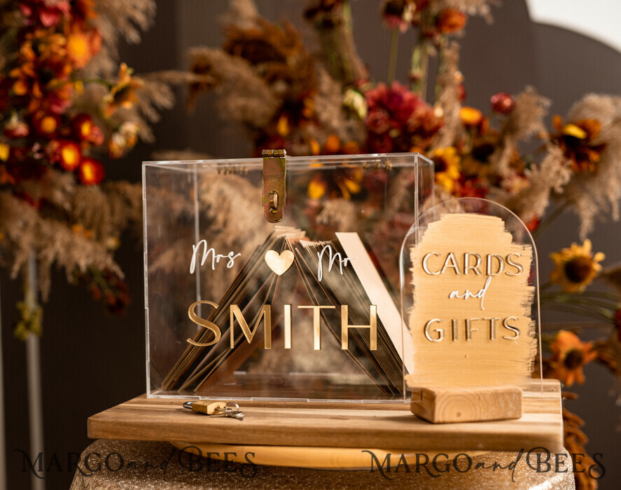KARTONBOXEN  
 Acrylkartenbox Elegantes klares Hochzeitsset, Acrylkartenbox mit Schloss und Signierkarten & Geschenken, personalisierte Hochzeitskartenbox, klare Kartenbox, Hochzeitskartenbox mit Deckel, Hochzeitsgeldbox, Hochzeitskartenhalter