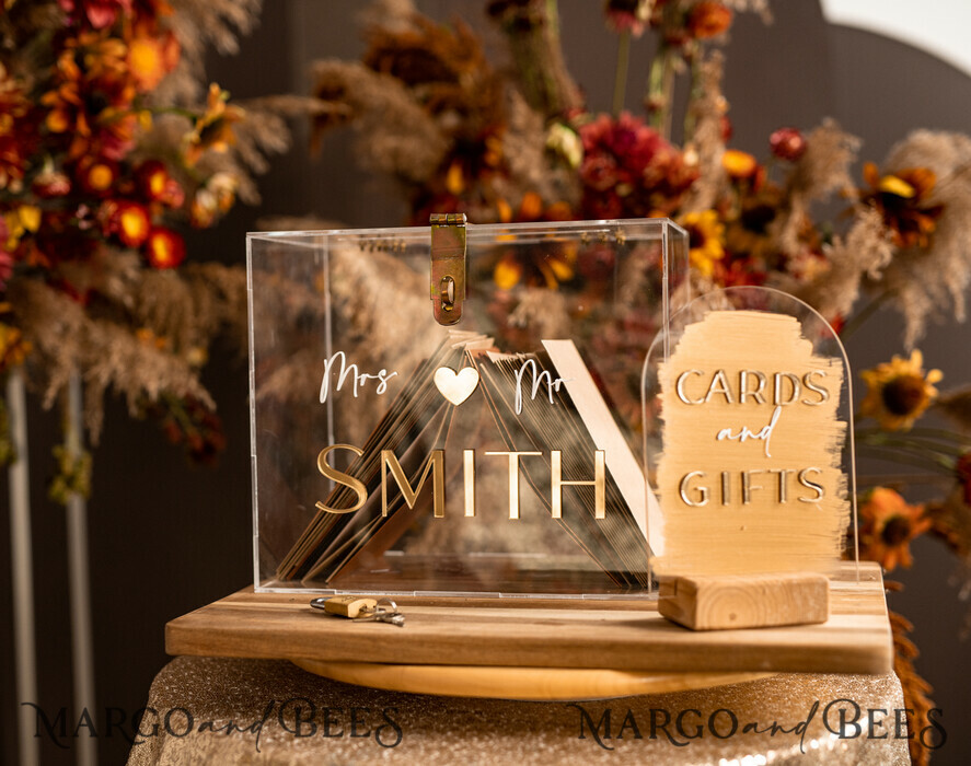 KARTONBOXEN  
 Acrylkartenbox Elegantes klares Hochzeitsset, Acrylkartenbox mit Schloss und Signierkarten & Geschenken, personalisierte Hochzeitskartenbox, klare Kartenbox, Hochzeitskartenbox mit Deckel, Hochzeitsgeldbox, Hochzeitskartenhalter