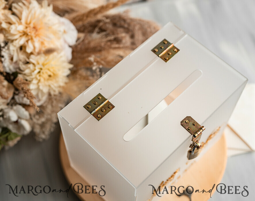 KARTONBOXEN  
 Acrylkartenbox Elegantes gefrorenes Hochzeitset aus Acryl, Kartenbox mit Schloss und Beschilderung für Karten und Geschenke, personalisierte Hochzeitskartenbox, transparente Kartenbox, Hochzeitskartenbox mit Deckel, Hochzeitsgeldbox, Hochzeitskartenhalter.