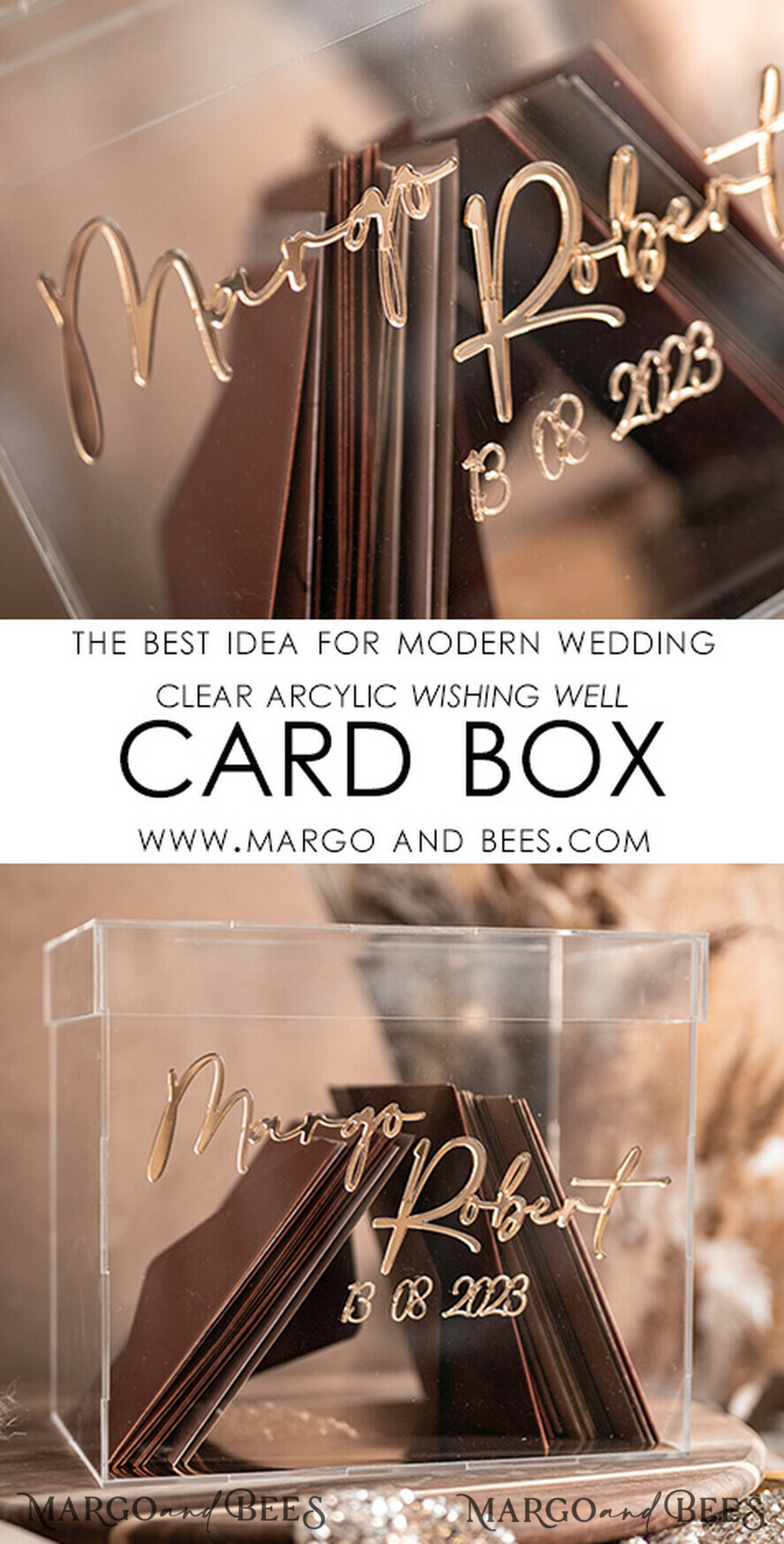 KARTONBOXEN  
 Acrylkartenbox Moderne klare Hochzeitswunschbrunnen-Acryl-Geldgeschenkkartenbox, personalisierte Hochzeitskartenbox, Acrylkartenbox, Hochzeitskartenbox mit Deckel, Hochzeitsgeldbox, Hochzeitskartenbox, Hochzeitskartenhalter.