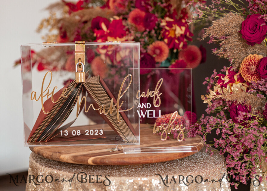KARTONBOXEN  
 Acrylkartenbox Elegantes klares Hochzeitsset, acryl Kartenbox mit Schloss und Karten & Geschenken, personalisierte Hochzeitskartenbox, klare Kartenbox, Hochzeitskartenbox mit Deckel, Hochzeitsgeldbox, Hochzeitskartenhalter.