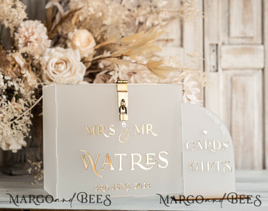 KARTONBOXEN  
 Acrylkartenbox Elegantes gefrorenes Hochzeitsset Acryl-Kartenbox mit Schloss und Karten & Geschenken, personalisierte Hochzeitskartenbox, klare Kartenbox, Hochzeitskartenbox mit Deckel, Hochzeitsgeldbox, Hochzeitskartenhalter