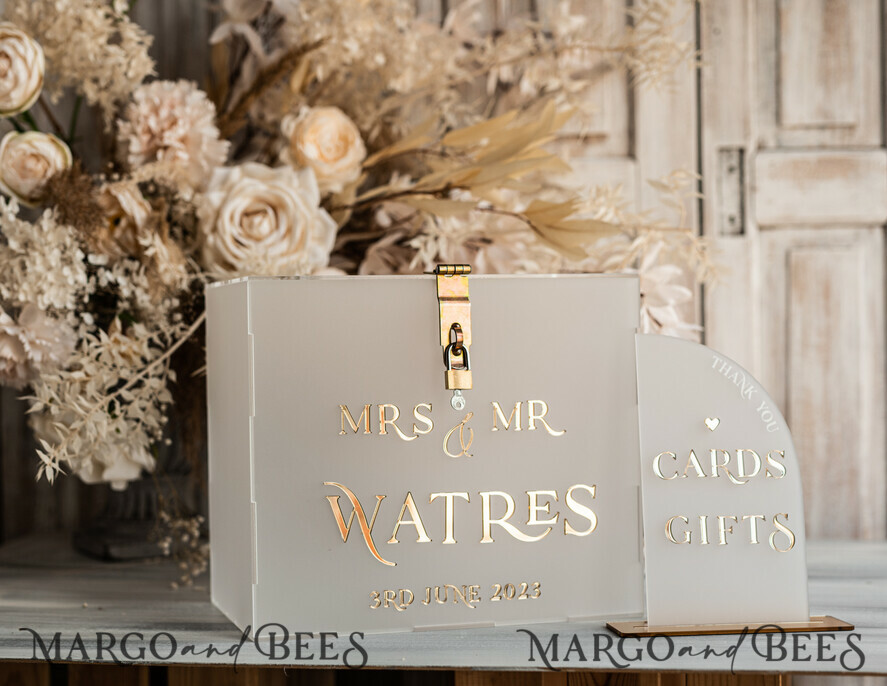 KARTONBOXEN  
 Acrylkartenbox Elegantes gefrorenes Hochzeitsset Acryl-Kartenbox mit Schloss und Karten & Geschenken, personalisierte Hochzeitskartenbox, klare Kartenbox, Hochzeitskartenbox mit Deckel, Hochzeitsgeldbox, Hochzeitskartenhalter