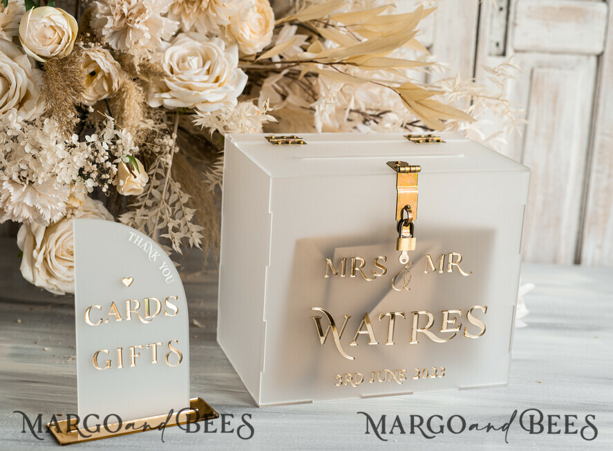 KARTONBOXEN  
 Acrylkartenbox Elegantes gefrorenes Hochzeitsset Acryl-Kartenbox mit Schloss und Karten & Geschenken, personalisierte Hochzeitskartenbox, klare Kartenbox, Hochzeitskartenbox mit Deckel, Hochzeitsgeldbox, Hochzeitskartenhalter