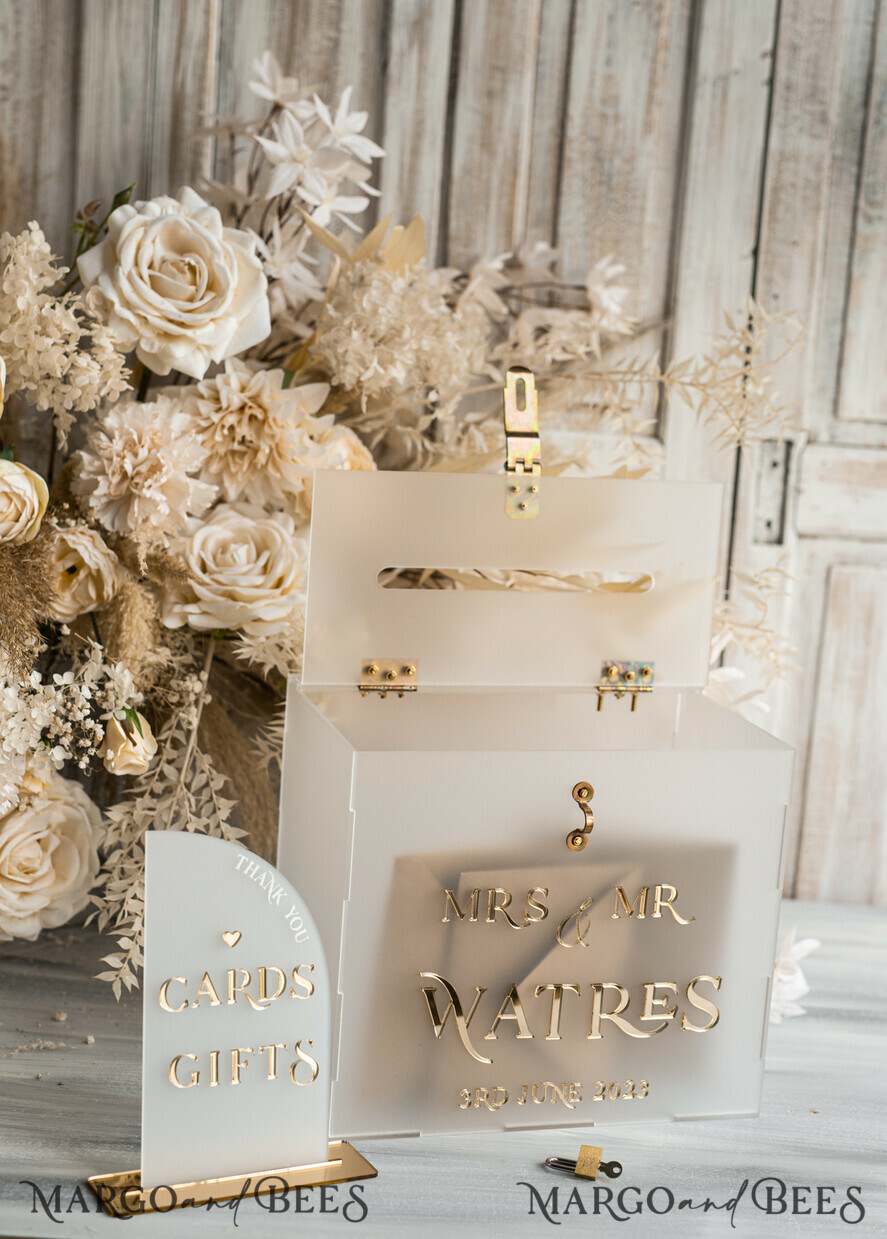 KARTONBOXEN  
 Acrylkartenbox Elegantes gefrorenes Hochzeitsset Acryl-Kartenbox mit Schloss und Karten & Geschenken, personalisierte Hochzeitskartenbox, klare Kartenbox, Hochzeitskartenbox mit Deckel, Hochzeitsgeldbox, Hochzeitskartenhalter