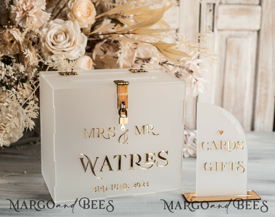 KARTONBOXEN  
 Acrylkartenbox Elegantes gefrorenes Hochzeitsset Acryl-Kartenbox mit Schloss und Karten & Geschenken, personalisierte Hochzeitskartenbox, klare Kartenbox, Hochzeitskartenbox mit Deckel, Hochzeitsgeldbox, Hochzeitskartenhalter