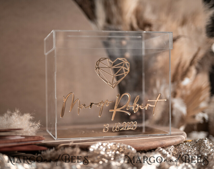 KARTONBOXEN  
 Acrylkartenbox Moderne geometrische Herz Klar Hochzeit Wünschen gut Acryl Geld Geschenkkartenbox, Personalisierte Hochzeitskartenbox, Acrylkartenbox, Hochzeitskartenbox mit Deckel, Hochzeitsgeldbox, Hochzeitskartenbox, Hochzeitskartenhalter