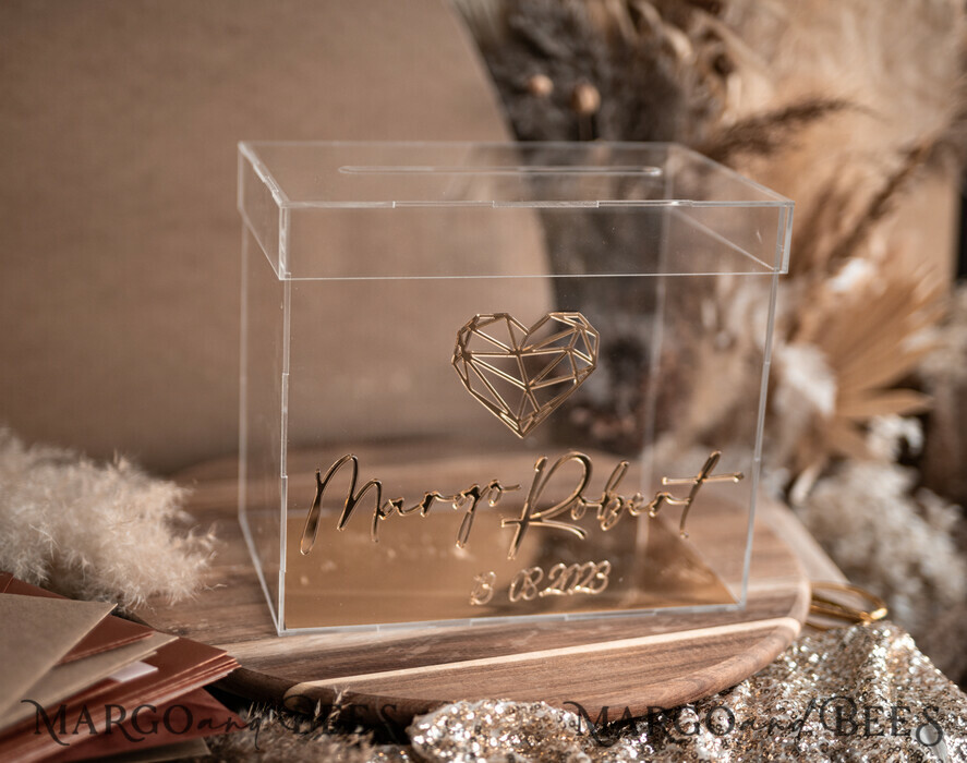 KARTONBOXEN  
 Acrylkartenbox Moderne geometrische Herz Klar Hochzeit Wünschen gut Acryl Geld Geschenkkartenbox, Personalisierte Hochzeitskartenbox, Acrylkartenbox, Hochzeitskartenbox mit Deckel, Hochzeitsgeldbox, Hochzeitskartenbox, Hochzeitskartenhalter