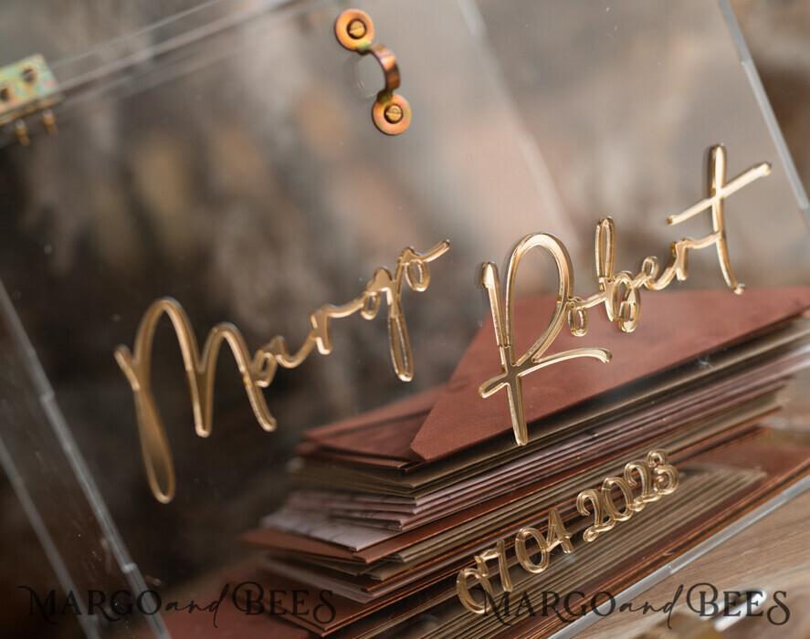 KARTONBOXEN  
 Acrylkartenbox Moderne klare Hochzeitswunschbox aus Acryl mit Schloss, personalisierte Hochzeitskartenbox, klare Kartenbox, Hochzeitskartenbox mit Deckel, Hochzeitsgeldbox, Hochzeitskartenhalter.