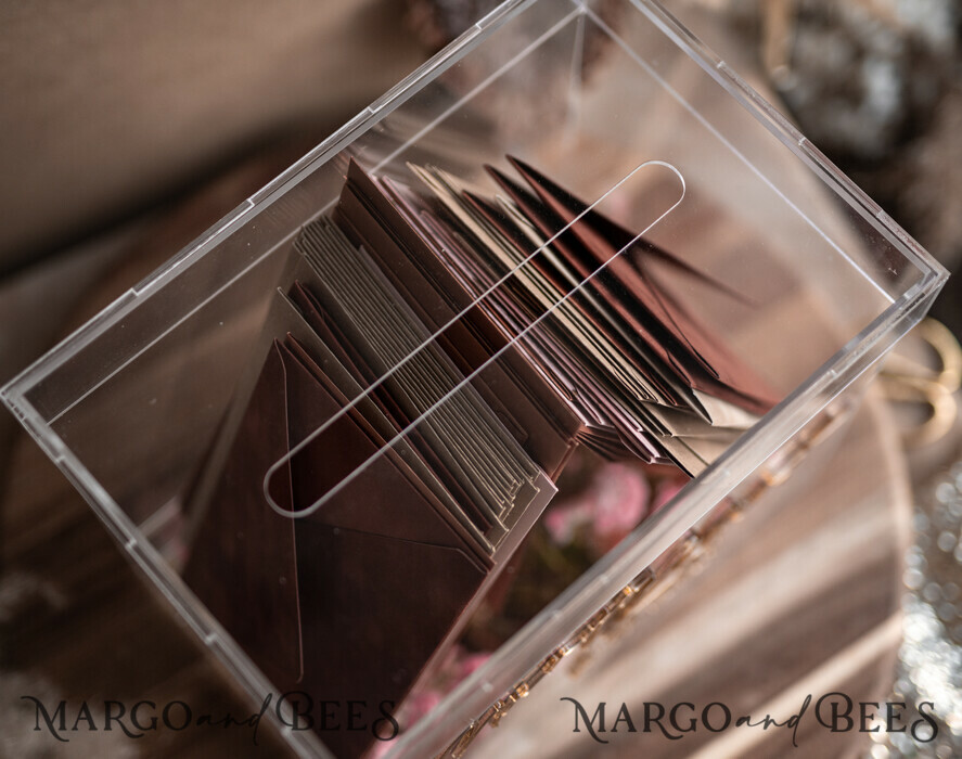 KARTONBOXEN  
 Acrylkartenbox Moderne klare Hochzeitswunschbrunnen Acryl Geldgeschenkkartenbox mit Regal für Blumen, personalisierte Hochzeitskartenbox, Acrylkartenbox, Hochzeitskartenbox mit Deckel, Hochzeitsgeldbox, Hochzeitskartenbox.