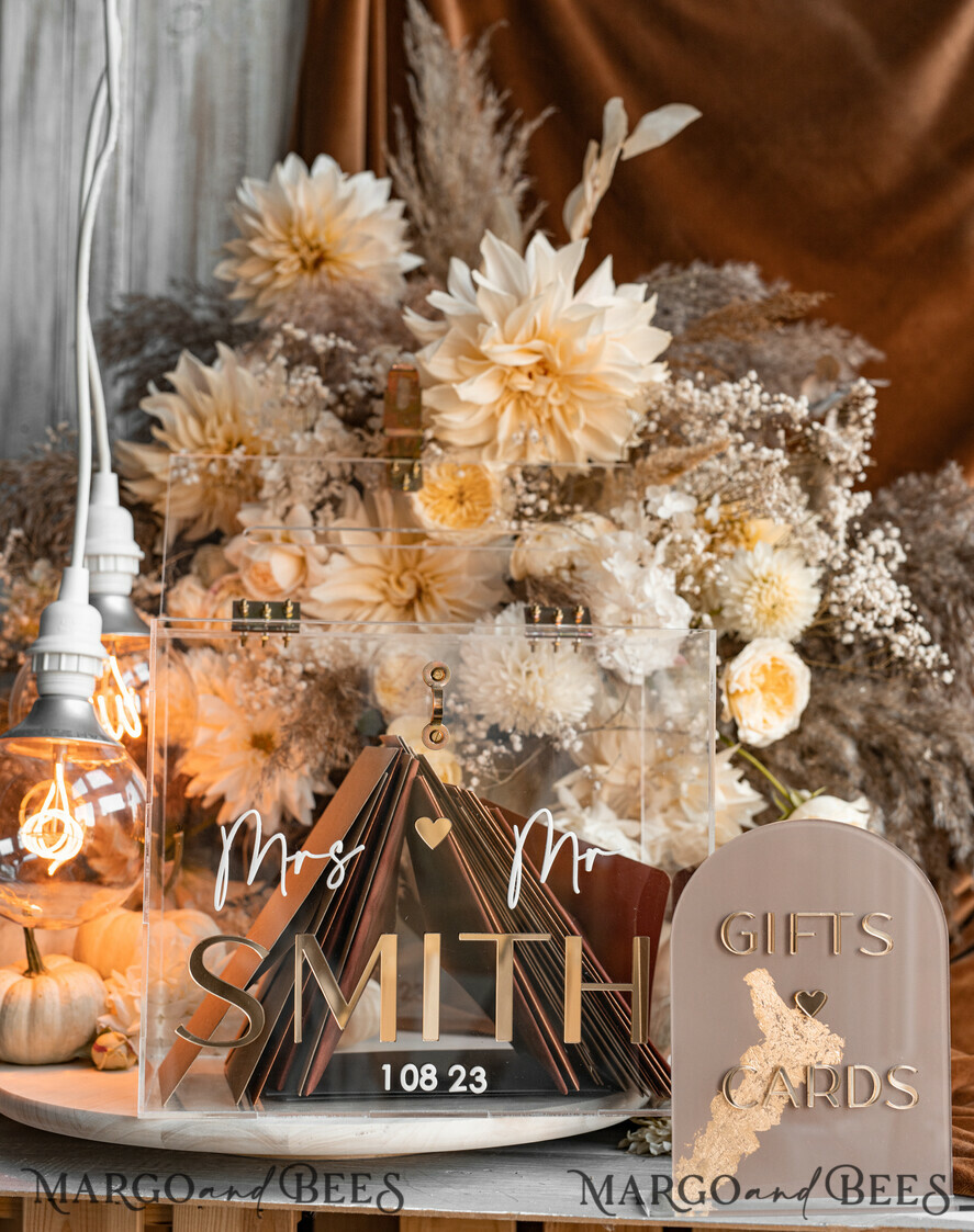 KARTONBOXEN  
 Acrylkartenbox Elegantes klares Hochzeits-Set, Acryl-Kartenbox mit Schloss und Karten & Geschenken, personalisierte Hochzeitskartenbox, klare Kartenbox, Hochzeitskartenbox mit Deckel, Hochzeitssparbuch, Hochzeitskartenhalter.