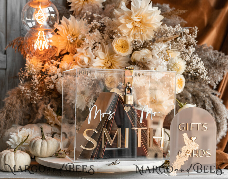 KARTONBOXEN  
 Acrylkartenbox Elegantes klares Hochzeits-Set, Acryl-Kartenbox mit Schloss und Karten & Geschenken, personalisierte Hochzeitskartenbox, klare Kartenbox, Hochzeitskartenbox mit Deckel, Hochzeitssparbuch, Hochzeitskartenhalter.