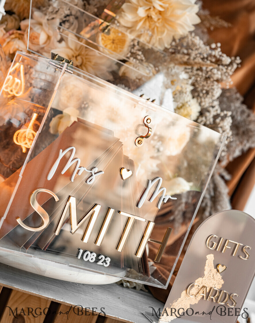 KARTONBOXEN  
 Acrylkartenbox Elegantes klares Hochzeits-Set, Acryl-Kartenbox mit Schloss und Karten & Geschenken, personalisierte Hochzeitskartenbox, klare Kartenbox, Hochzeitskartenbox mit Deckel, Hochzeitssparbuch, Hochzeitskartenhalter.