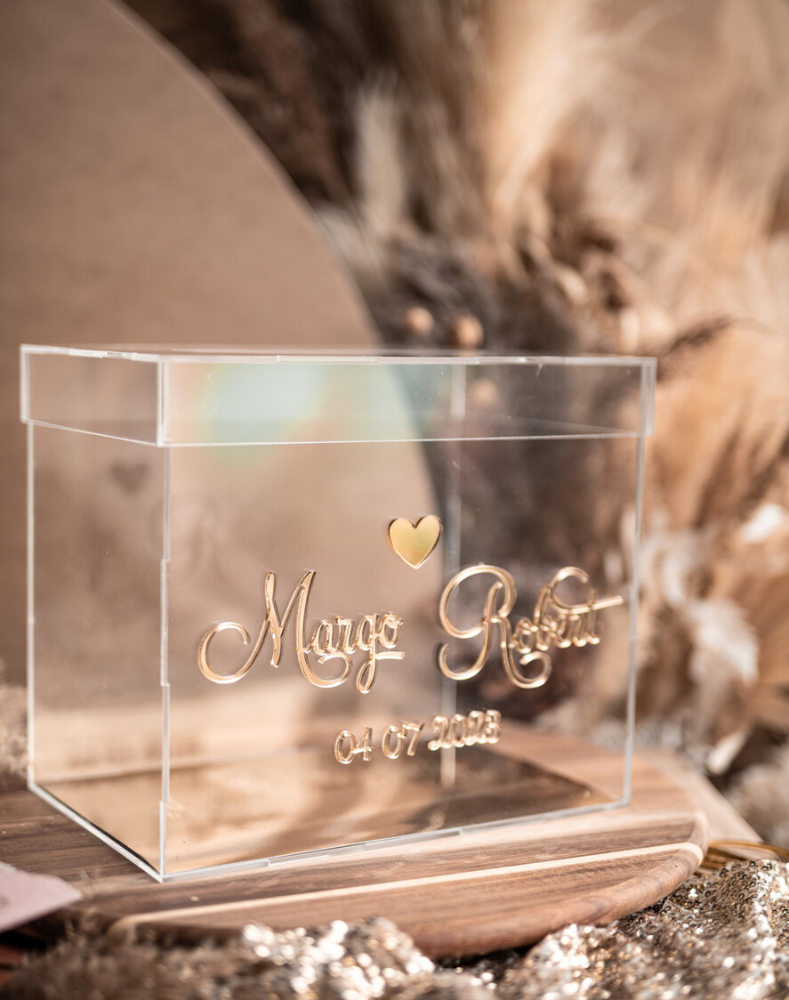 KARTONBOXEN  
 Acrylkartenbox Elegante Herz klare Hochzeitswunschbrunnen Acryl-Geschenkkartenbox, personalisierte Hochzeitskartenbox, Acryl-Kartenbox, Hochzeitskartenbox mit Deckel, Hochzeitsgeldbox, Hochzeitskartenbox, Hochzeitskartenhalter.