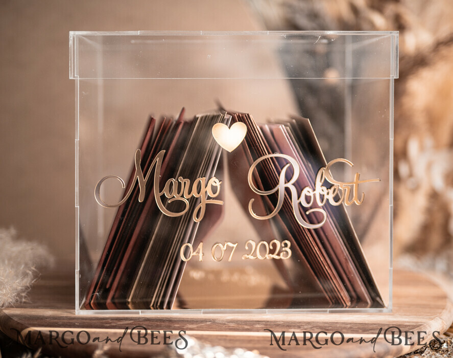 KARTONBOXEN  
 Acrylkartenbox Elegante Herz klare Hochzeitswunschbrunnen Acryl-Geschenkkartenbox, personalisierte Hochzeitskartenbox, Acryl-Kartenbox, Hochzeitskartenbox mit Deckel, Hochzeitsgeldbox, Hochzeitskartenbox, Hochzeitskartenhalter.