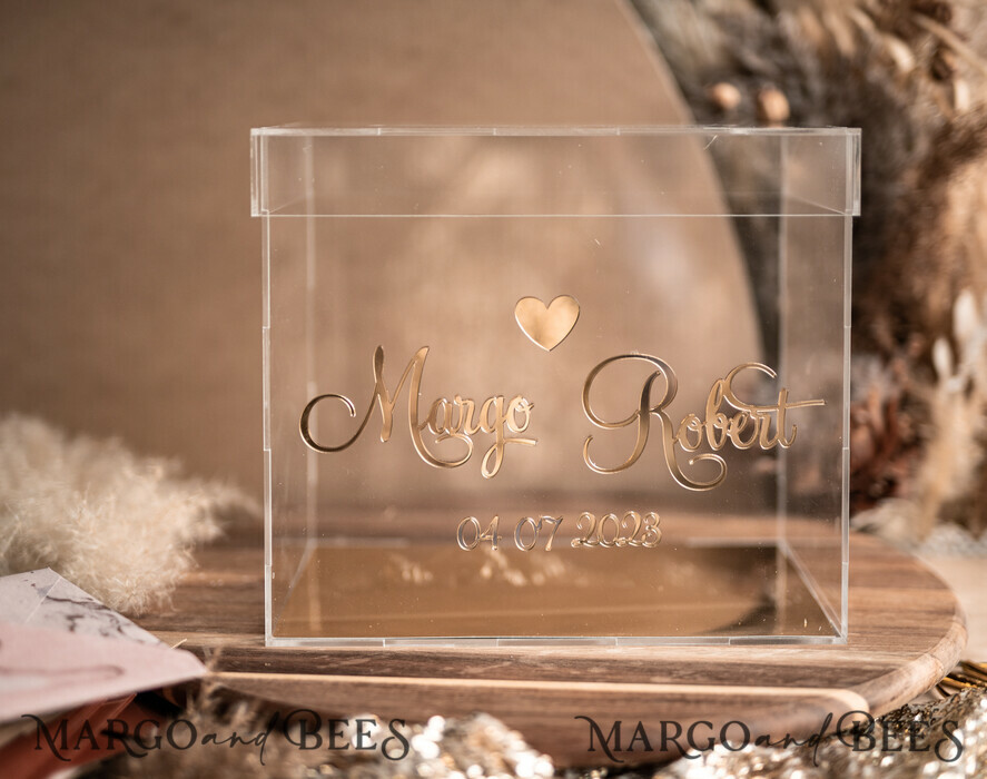 KARTONBOXEN  
 Acrylkartenbox Elegante Herz klare Hochzeitswunschbrunnen Acryl-Geschenkkartenbox, personalisierte Hochzeitskartenbox, Acryl-Kartenbox, Hochzeitskartenbox mit Deckel, Hochzeitsgeldbox, Hochzeitskartenbox, Hochzeitskartenhalter.