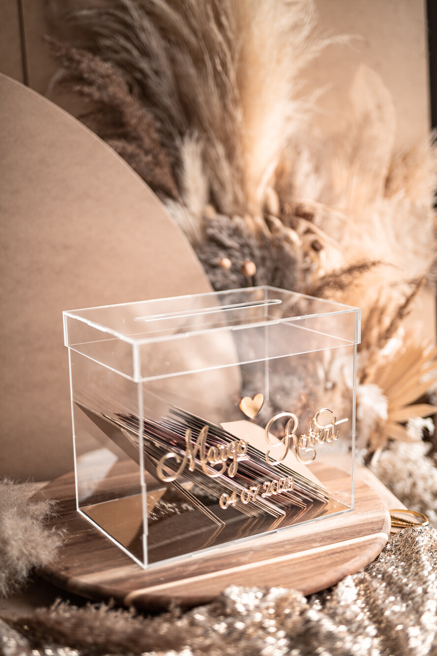 KARTONBOXEN  
 Acrylkartenbox Elegante Herz klare Hochzeitswunschbrunnen Acryl-Geschenkkartenbox, personalisierte Hochzeitskartenbox, Acryl-Kartenbox, Hochzeitskartenbox mit Deckel, Hochzeitsgeldbox, Hochzeitskartenbox, Hochzeitskartenhalter.