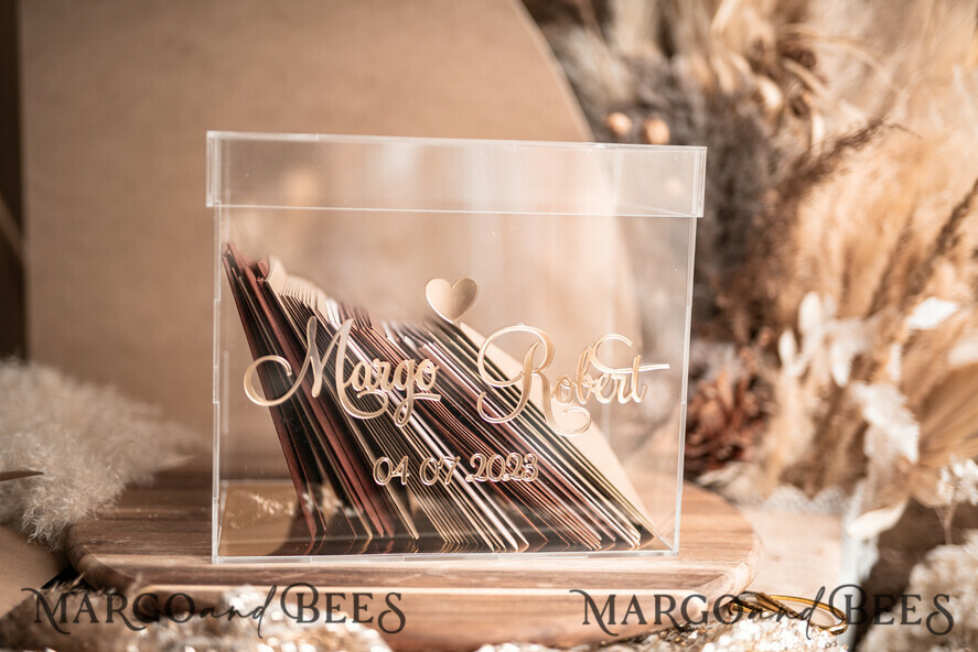 KARTONBOXEN  
 Acrylkartenbox Elegante Herz klare Hochzeitswunschbrunnen Acryl-Geschenkkartenbox, personalisierte Hochzeitskartenbox, Acryl-Kartenbox, Hochzeitskartenbox mit Deckel, Hochzeitsgeldbox, Hochzeitskartenbox, Hochzeitskartenhalter.