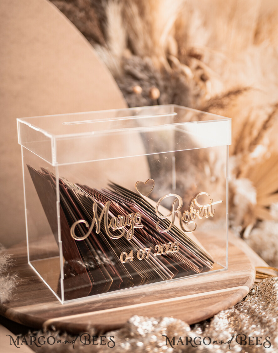 KARTONBOXEN  
 Acrylkartenbox Elegante Herz klare Hochzeitswunschbrunnen Acryl-Geschenkkartenbox, personalisierte Hochzeitskartenbox, Acryl-Kartenbox, Hochzeitskartenbox mit Deckel, Hochzeitsgeldbox, Hochzeitskartenbox, Hochzeitskartenhalter.