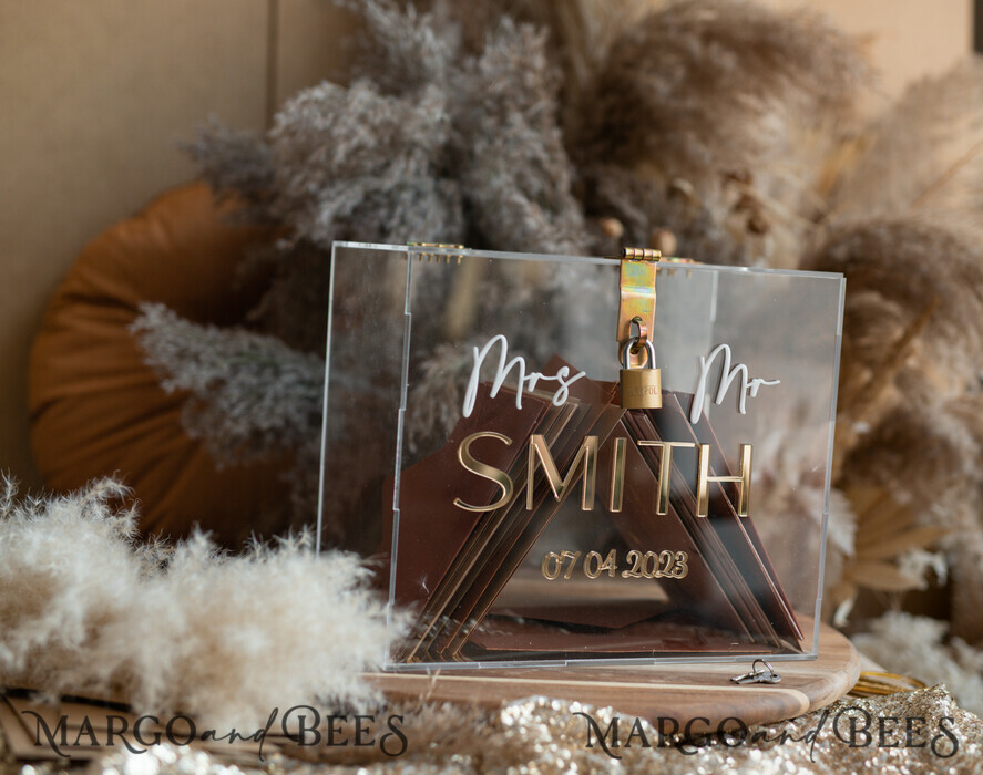 KARTONBOXEN  
 Acrylkartenbox Moderne klare Hochzeits-Set Wunschbrunnen-Kartenbox mit Schloss und Tischschildern für Karten & Geschenke, personalisierte Hochzeitskartenbox mit Deckel und Schild, Hochzeitsgeldbox, Hochzeitskartenhalter.