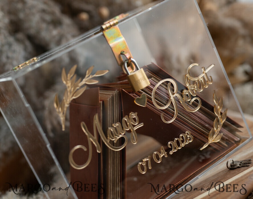 KARTONBOXEN  
 Acrylkartenbox Elegante klare Hochzeitswunschbrunnen-Acrylkarte mit Schloss, personalisierte Hochzeitskartenbox, Kartenbox mit Herz und Ast, Hochzeitskartenbox mit Deckel, Hochzeitsgeldbox, Hochzeitskartenhalter.