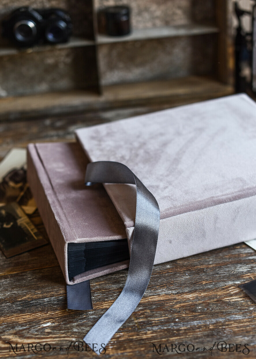 HOCHZEITS-GÄSTEBÜCHER Instax Sofortbildbuch Samt personalisiertes Gästebuch mit Samtbox