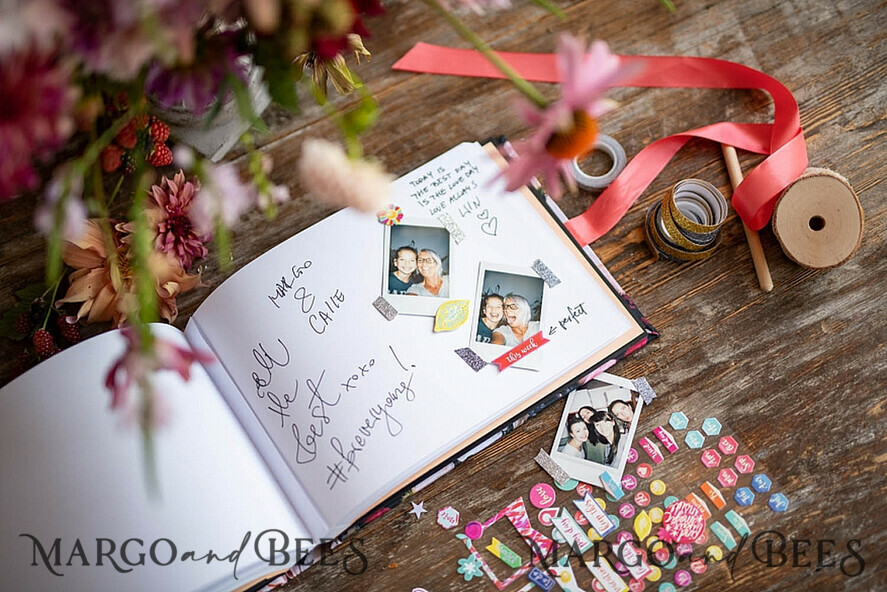 HOCHZEITS-GÄSTEBÜCHER Instax Sofortbildbuch samt personalisiertes Hochzeits-Fotoautomatenbuch